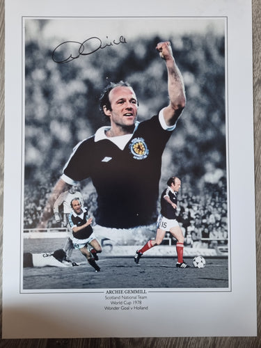 Archie Gemmill signed Scotland montage