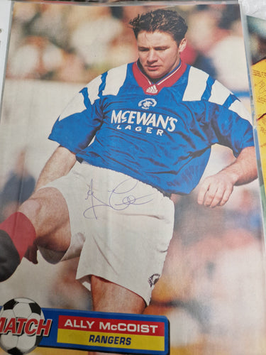 Signed magazine pullout.Ally McCoist.Rangers