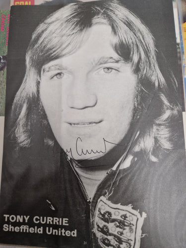 Signed magazine pullout.Tony Currie