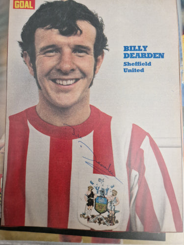 Football pullout signed by Billy Dearden Sheffield united Billy Dearden