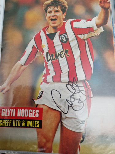 Magazine pullout signed by Glyn Hodges