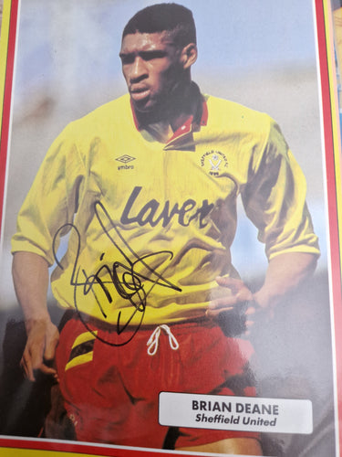Magazine pullout signed by Brian Deane