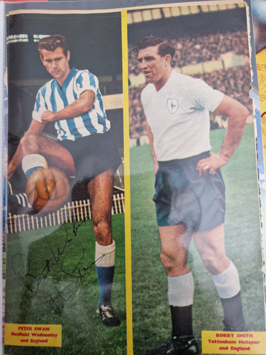 Magazine pullout signed by Peter Swann.Sheffield Wednesday