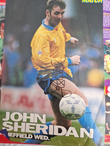 Magazine pullout signed by John Sheridan Sheffield Wednesday