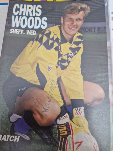 Signed magazine pullout Sheffield Wednesday Chris Woods