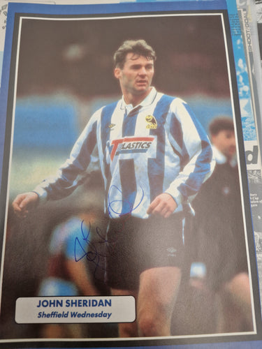 Football magazine pullout signed by former Sheffield Wednesday star John Sheridan