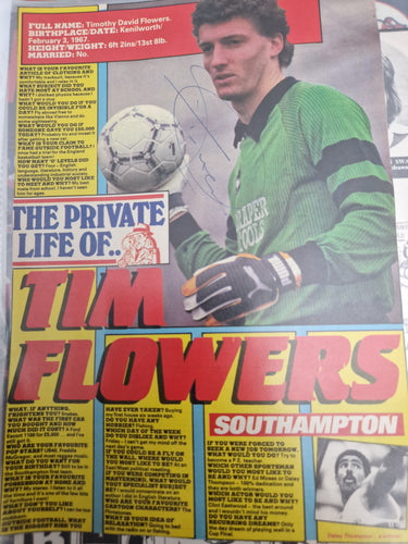 Football magazine pullout.signed by former  Southampton Tim Flowers