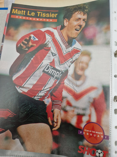 Football magazine pullout.signed by Mat Le Tissier