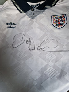 Signed England shirt Itailia 90.Des Walker