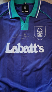 Nottingham Forest shirt.signed by Stuart Pearce