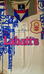 Nottingham Forest retro shirt signed by Stuart Pearce