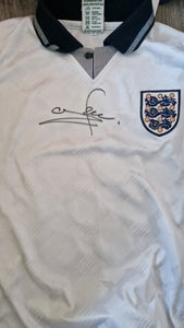 England shirt.signed by Stuart Pearce