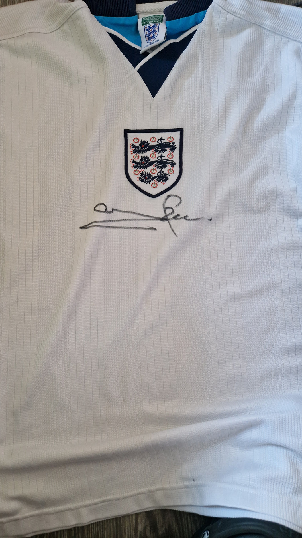 England Euro 96 shirt.Signed by Stuart Pearce.