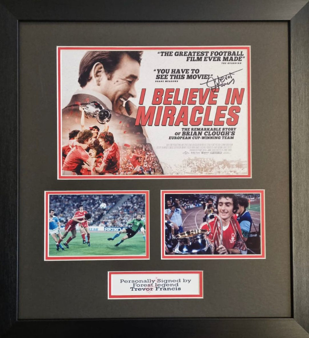 Trevor Francis signed I Believe in miracles montage