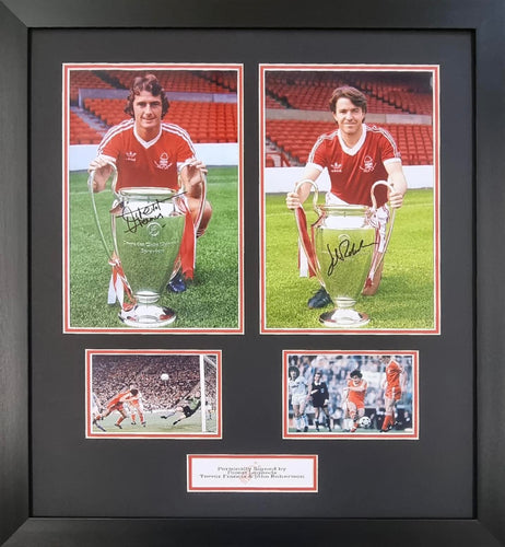 Signed Trevor Francis and John Robertson Nottingham Forest montage