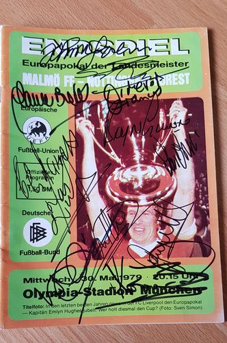 Fully signed 1979 European cup final programme.Nottingham Forest