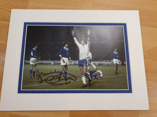 Malcolm Macdonald signed mount