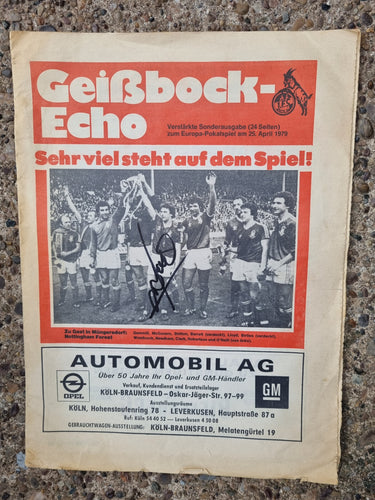 Signed Koln v Forest programme.Tony Woodcock