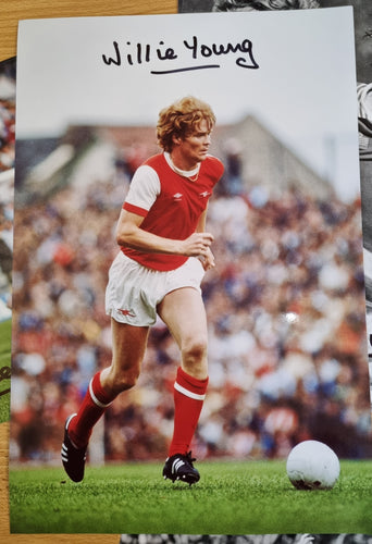 Signed Willie Young Photo - Arsenal FC