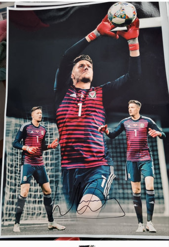 Signed Wayne Hennessey montage Wales